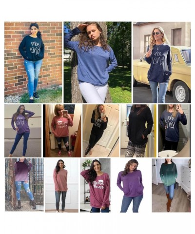 Womens Crewneck Sweatshirt Casual Loose Fitting Tops Long Sleeve T Shirt A_green $14.94 Hoodies & Sweatshirts