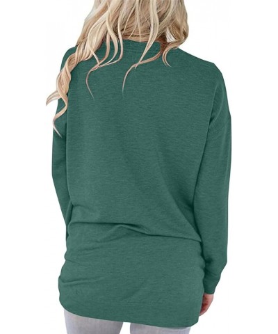 Womens Crewneck Sweatshirt Casual Loose Fitting Tops Long Sleeve T Shirt A_green $14.94 Hoodies & Sweatshirts