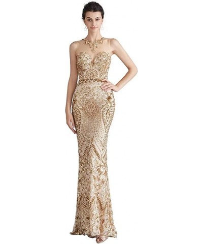 Sequin Mermaid Dresses Gold/Royal Blue Trumpet Evening Dresses Party Prom Gowns Gold $33.60 Others