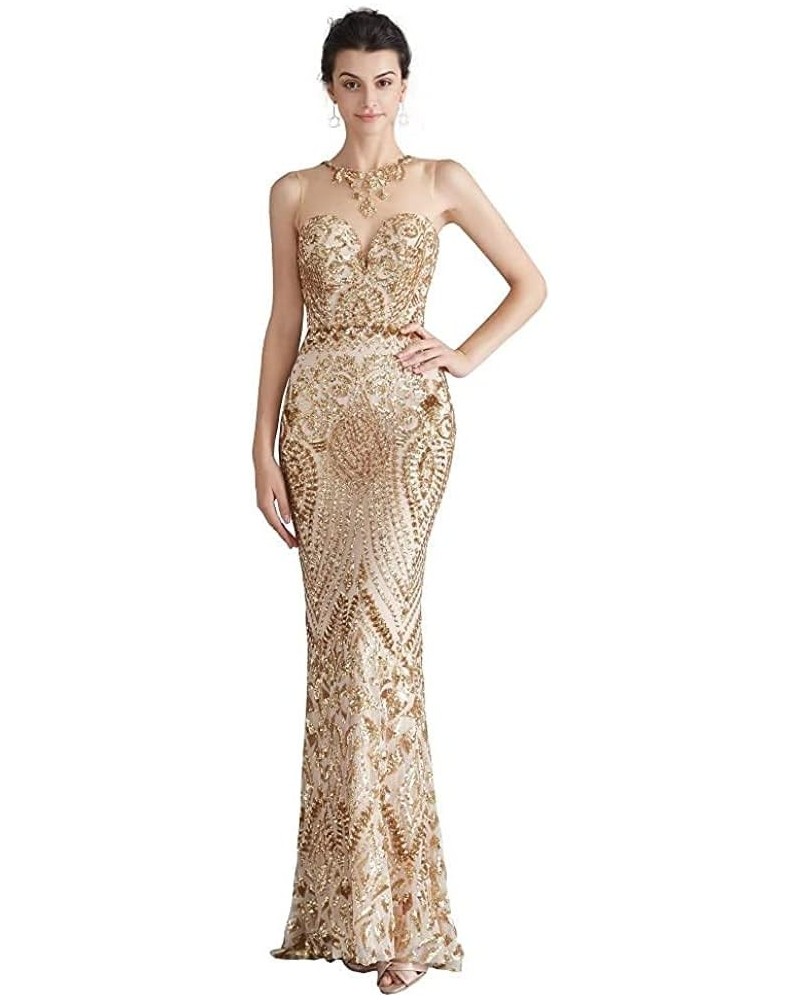 Sequin Mermaid Dresses Gold/Royal Blue Trumpet Evening Dresses Party Prom Gowns Gold $33.60 Others