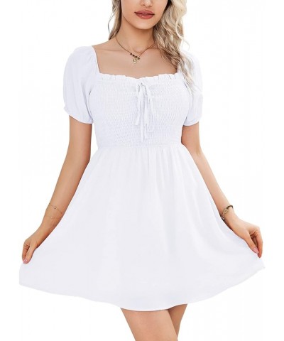 Summer Dress for Women 2023 A Line Flowy Swing Sundress Casual Mini Dresses White Floral $13.24 Dresses