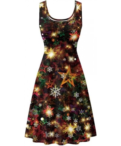 Casual Sleeveless Dresses for Women Girls, Round Neck Tank Dresses with Pockets Summer Sundress Size XS-4XL Glitter Stars Sno...