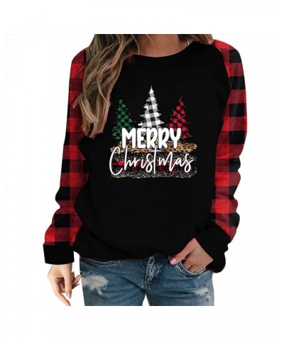 Ugly Christmas Sweaters For Women 2023 Cute Christmas Tree Print Crewneck Long Sleeve Pullover Holiday Sweatshirts 09 black $...