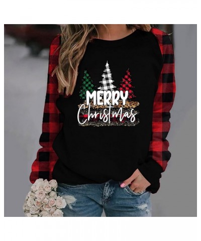 Ugly Christmas Sweaters For Women 2023 Cute Christmas Tree Print Crewneck Long Sleeve Pullover Holiday Sweatshirts 09 black $...