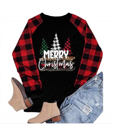 Ugly Christmas Sweaters For Women 2023 Cute Christmas Tree Print Crewneck Long Sleeve Pullover Holiday Sweatshirts 09 black $...