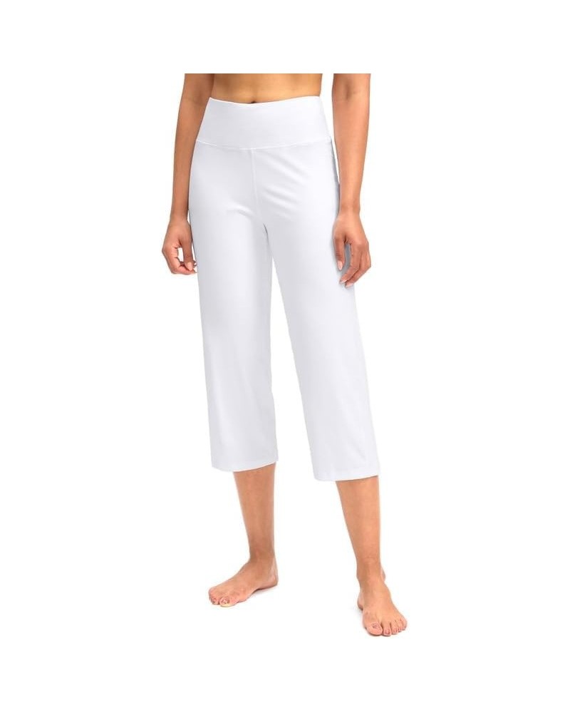 Capri Pants for Women High Waist Workout Yoga Pants with Pockets Tummy Control Leggings Crop Straight Pants White $15.30 Acti...