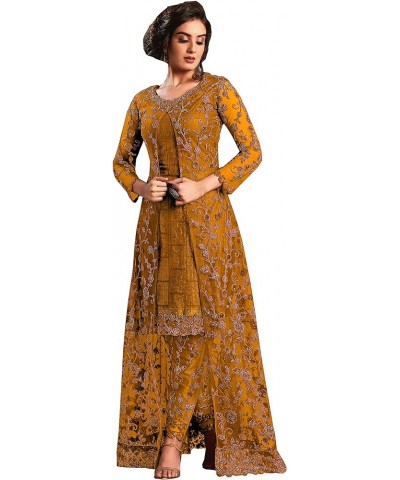 New Indian/Pakistani Eid Special Party/Ethnic wear Georgette Straight Ghagra Style Salwar for Womens LT0 Mustered Yellow $43....