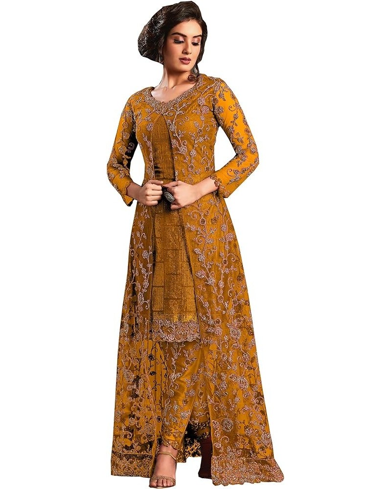 New Indian/Pakistani Eid Special Party/Ethnic wear Georgette Straight Ghagra Style Salwar for Womens LT0 Mustered Yellow $43....