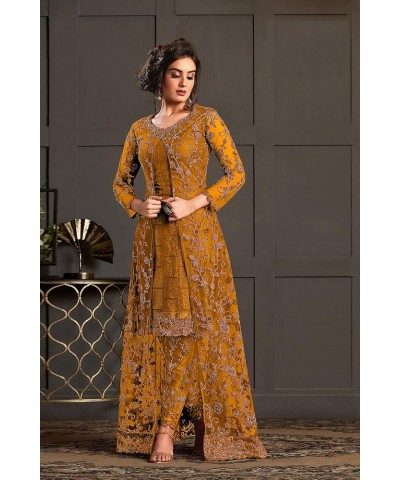 New Indian/Pakistani Eid Special Party/Ethnic wear Georgette Straight Ghagra Style Salwar for Womens LT0 Mustered Yellow $43....