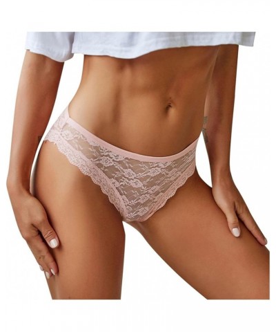 Sexy Panties for Women Underwear Briefs Hipster Panty Bikini Knickers Lace Cotton Plus Size Thong G-String Underpants Pink $6...