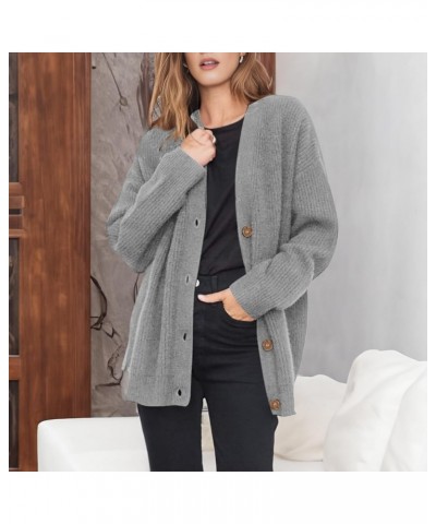 Cashmere Cocoon Cardigan for Women Open Front Oversized Button Lightweight Sweaters Fall Knit Chunky Cardigans Gray $14.99 Sw...