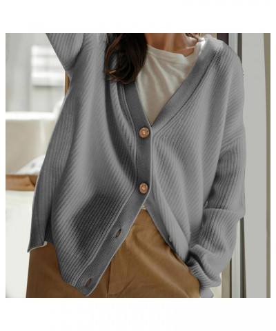 Cashmere Cocoon Cardigan for Women Open Front Oversized Button Lightweight Sweaters Fall Knit Chunky Cardigans Gray $14.99 Sw...