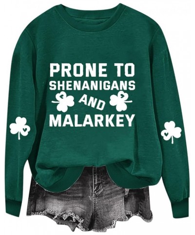 St Patricks Day Shirt Women Funny Shamrock Gnome Crewneck Sweatshirts Long Sleeve Tops Loose Casual Pullover Tunics Deals of ...