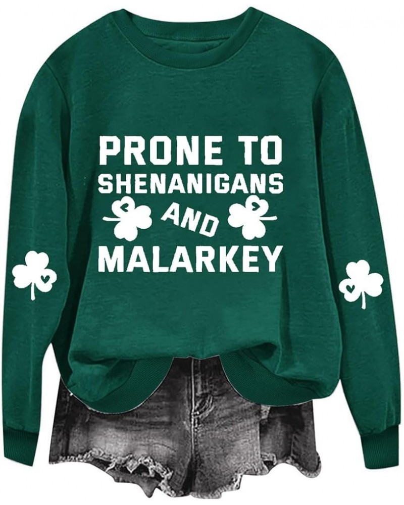 St Patricks Day Shirt Women Funny Shamrock Gnome Crewneck Sweatshirts Long Sleeve Tops Loose Casual Pullover Tunics Deals of ...