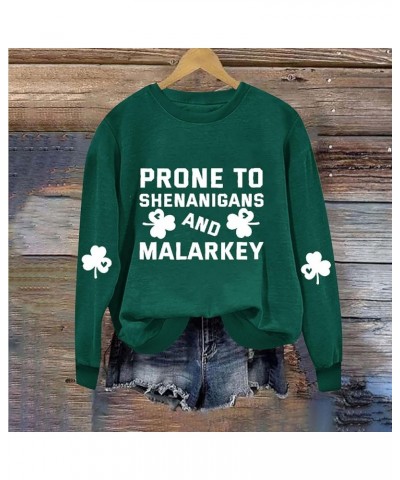 St Patricks Day Shirt Women Funny Shamrock Gnome Crewneck Sweatshirts Long Sleeve Tops Loose Casual Pullover Tunics Deals of ...