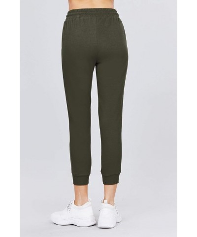 Women's Active Yoga French Terry Sweatpants Workout Joggers Pants Olive $10.25 Activewear