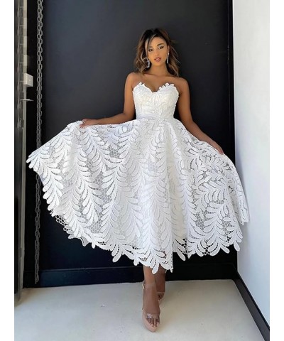 Lace 2024 Prom Dresses Short Sweetheart Neck Homecoming Dresses A Line Formal Dresses for Teens Pure Dusty Blue $53.00 Dresses