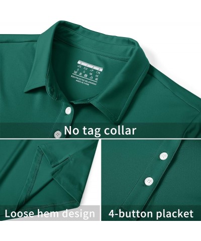 Women's Polo Shirts Long Sleeve Golf T Shirt Quick Dry UPF 50+ Sun Protection Lightweight Athletic Tennis Shirts Emerald Gree...