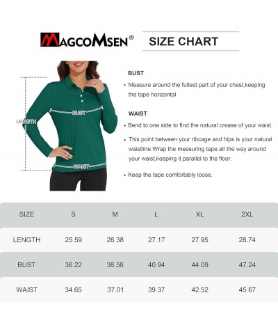 Women's Polo Shirts Long Sleeve Golf T Shirt Quick Dry UPF 50+ Sun Protection Lightweight Athletic Tennis Shirts Emerald Gree...