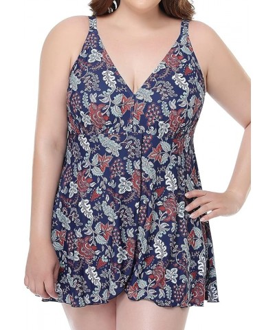 Women's Swimdress Plus Size Swimwear One Piece Swimsuit Floral Print Bathing Suit Butterfly $26.09 Swimsuits