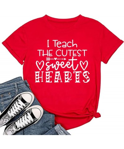 Valentines Teacher Shirt My Class is Full of Sweethearts Letter Print Tshirt I Love You ABC Alphabet Graphic Gift Tee Tops Re...