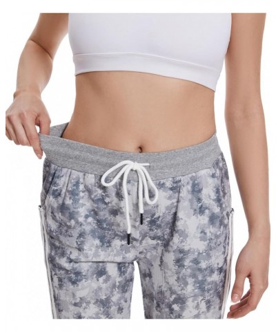 Capri Sweatpants for Women Casual Capri Pants Capri Joggers Sports Pants Cropped Joggers with Pockets Tie Dye Grey Waffle $16...