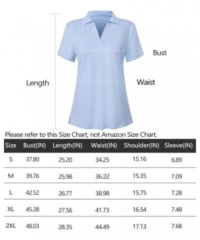 Women's Short Sleeve Golf Polo Shirts Tennis Shirts Sport T-Shirts Workout Tops Blue $9.60 Activewear