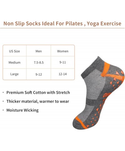 6 Pairs Non Slip Yoga Socks Pilates Hospital Gripper Barre Socks Men Women 3black+3grey $10.07 Socks