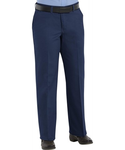 Women's Plain Front Cotton Work Pant, Navy, 14W x 32L $18.08 Pants