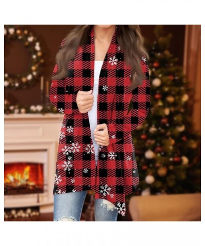 Christmas Cardigan for Women Ugly Long Sweater Cardigan Lightweight Snowflake Xmas Tree Open Front Holiday Cardigans Top D-ve...