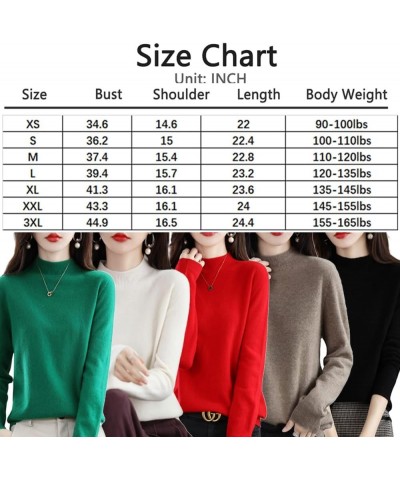 Cashmere Sweaters for Women, 100% Cashmere Long Sleeve Crew, Fall Winter Knit Pullover Jumper Tops Sky Blue $11.50 Sweaters