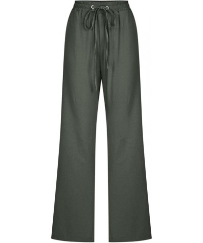 Wide Leg Linen Pants for Women Loose Fit Plus Size Casual Lightweight Summer Pants High Waist Cotton Lounge Trousers B-ag $10...