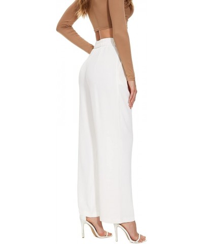 Flowy Trousers Office Wide Leg Pants for Work Business Casual High Waisted Dress Pants White 007 $10.66 Pants