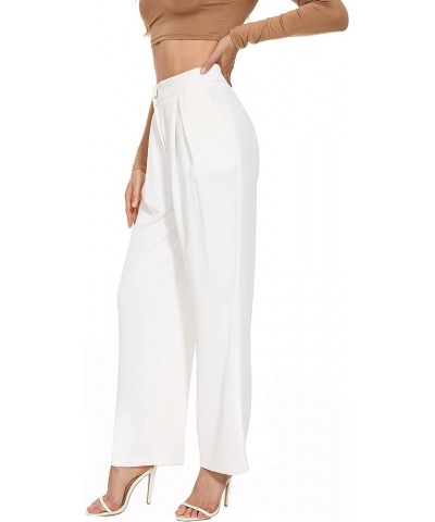 Flowy Trousers Office Wide Leg Pants for Work Business Casual High Waisted Dress Pants White 007 $10.66 Pants