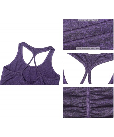 Workout Yoga Fitness Sports Racerback Tank Tops for Women Purple $13.19 Activewear