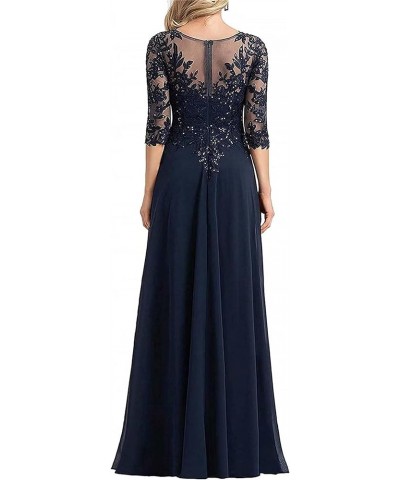 Beaded Appliques Mother of The Bride Dresses with Sleeves Chiffon Long Formal Dresses for Wedding Guest Burgundy $37.50 Dresses