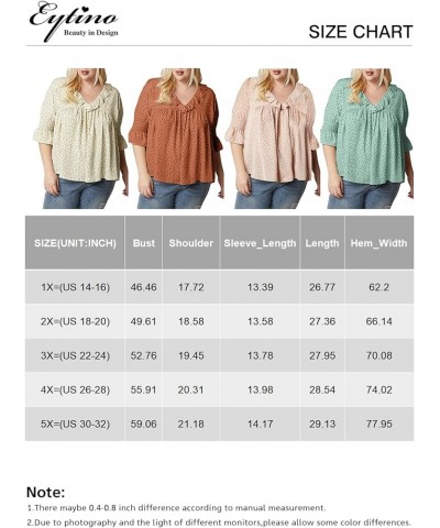 Womens Plus Size Floral Print Blouses V Neck Ruffle Flowy Short Sleeve Shirts Babydoll Casual Tunic Tops(1X-5X) B Apricot $17...