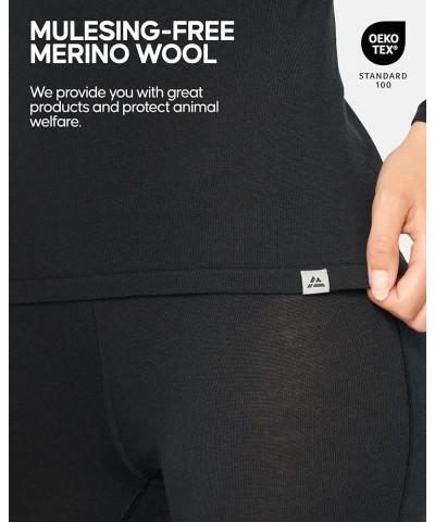 Merino Wool Base Layer Pants for Women, Thermal Long Johns Black $28.57 Underwear