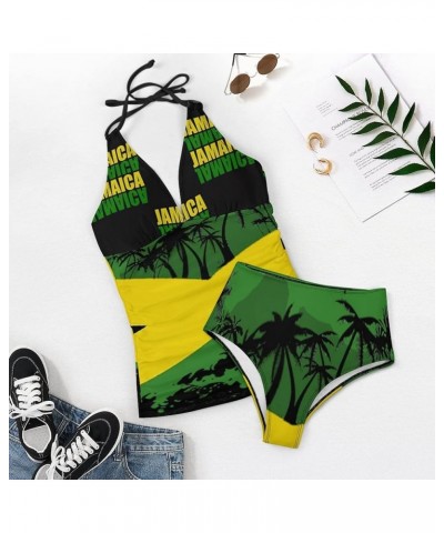 Bikini Sets Jamaica Flag Women's Swimwear Cute Bathing Suit Ruched High Cut Swimsuit Summer M X-Large Style-2 $15.60 Swimsuits