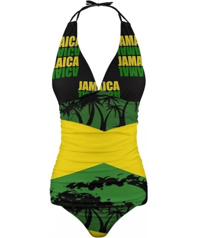 Bikini Sets Jamaica Flag Women's Swimwear Cute Bathing Suit Ruched High Cut Swimsuit Summer M X-Large Style-2 $15.60 Swimsuits