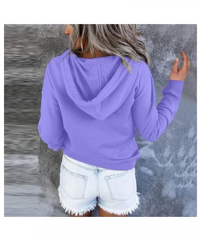 Hoodies for Women Button Up Casual Long Sleeve Hooded Sweatshirts 2023 Trendy Loose Fit Drawstring Pullover Tops with Pocket ...