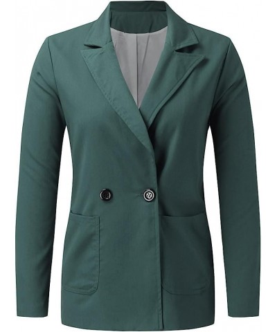 Women's Casual Blazer Open Front Tunic Tops Lapel Collar Long Sleeve Coat with Pocket Plus Size Spring Office Outwears C-gree...