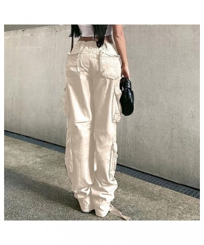 Cargo Jeans for Women Street Style Low-Waist Cargo Pants Button Stretch Cinch Bottom Y2K Denim Cargo Streetwear 2024 Beige $1...