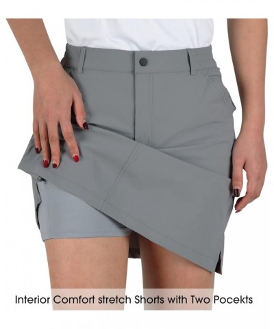 Women's Golf Skorts Skirts 18" Outdoor Hiking Casual Skorts with Zip Pockets Quick Dry Lightweight Skirts Gray $19.97 Skorts