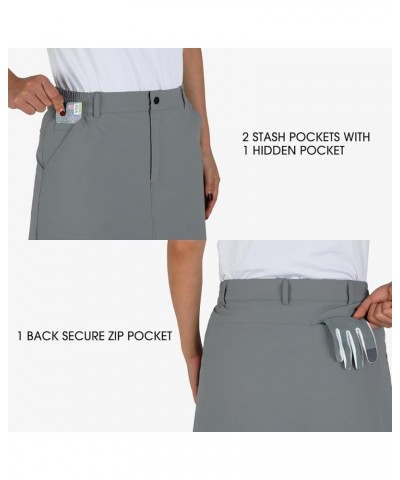 Women's Golf Skorts Skirts 18" Outdoor Hiking Casual Skorts with Zip Pockets Quick Dry Lightweight Skirts Gray $19.97 Skorts