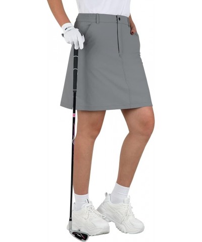 Women's Golf Skorts Skirts 18" Outdoor Hiking Casual Skorts with Zip Pockets Quick Dry Lightweight Skirts Gray $19.97 Skorts