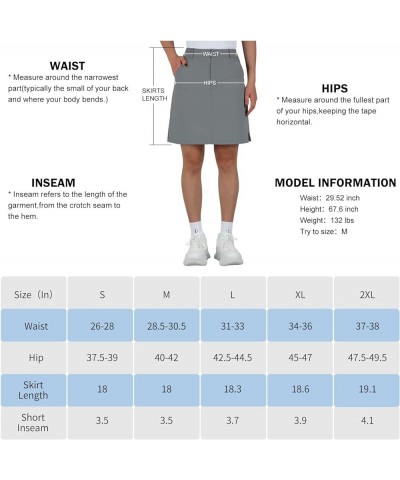 Women's Golf Skorts Skirts 18" Outdoor Hiking Casual Skorts with Zip Pockets Quick Dry Lightweight Skirts Gray $19.97 Skorts