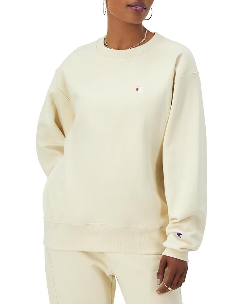 Women's Sweatshirt, Reverse Weave, Oversized Fleece Crewneck Sweatshirt for Women Fresh Skin Tan Left Chest C $26.40 Activewear