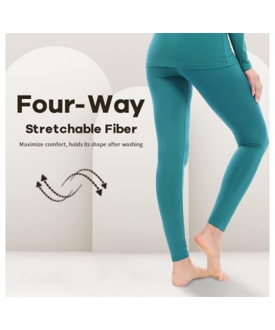 Thermal Pants for Women Fleece Lined Leggings Underwear Soft Bottoms Teal $10.25 Underwear