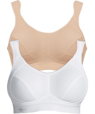 Women's Wire Free Sports Bra 5527 (Pack of 2) Desert/White $50.40 Lingerie